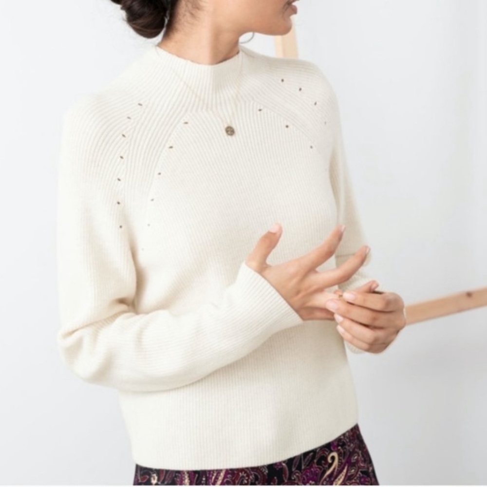 & Other Stories Wool Blend Mock Neck Sweater